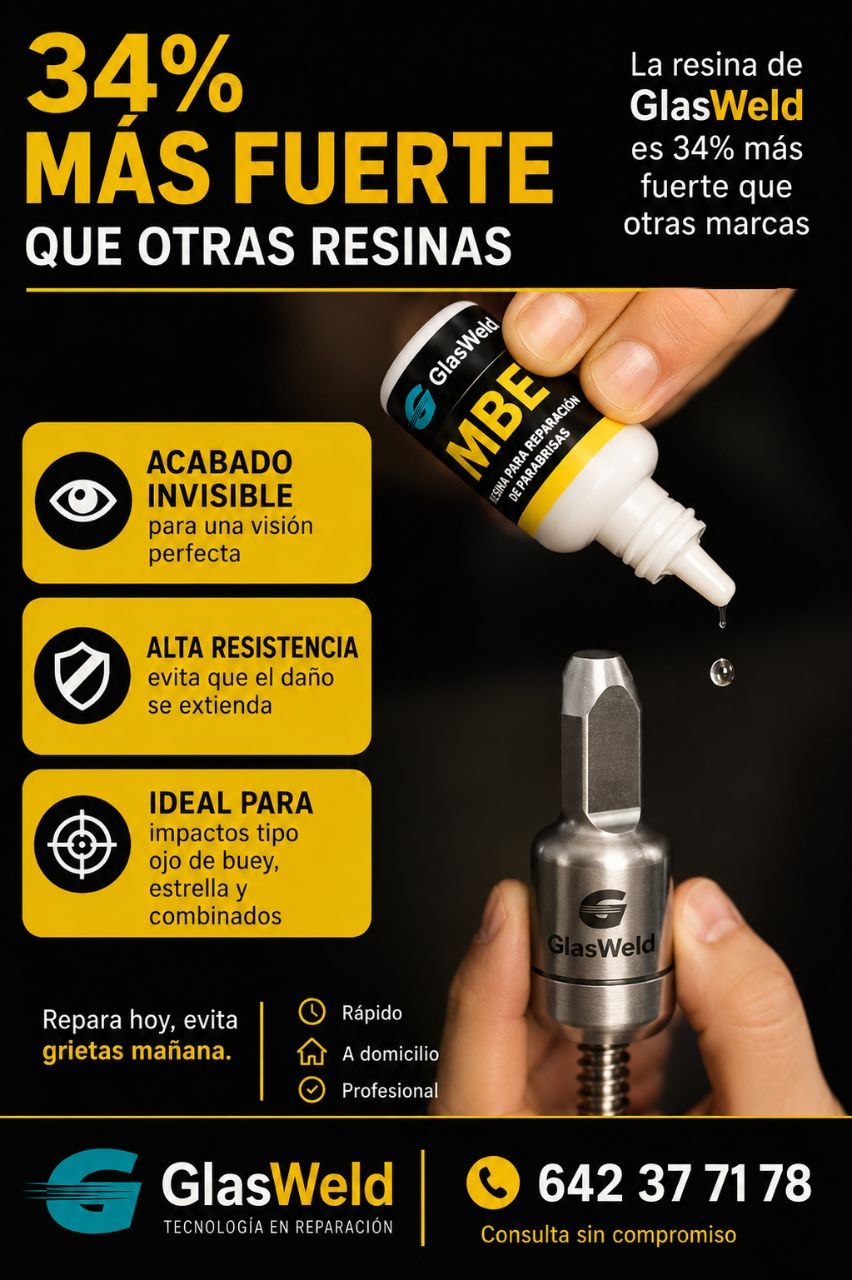 Resina profesional para reparar parabrisas